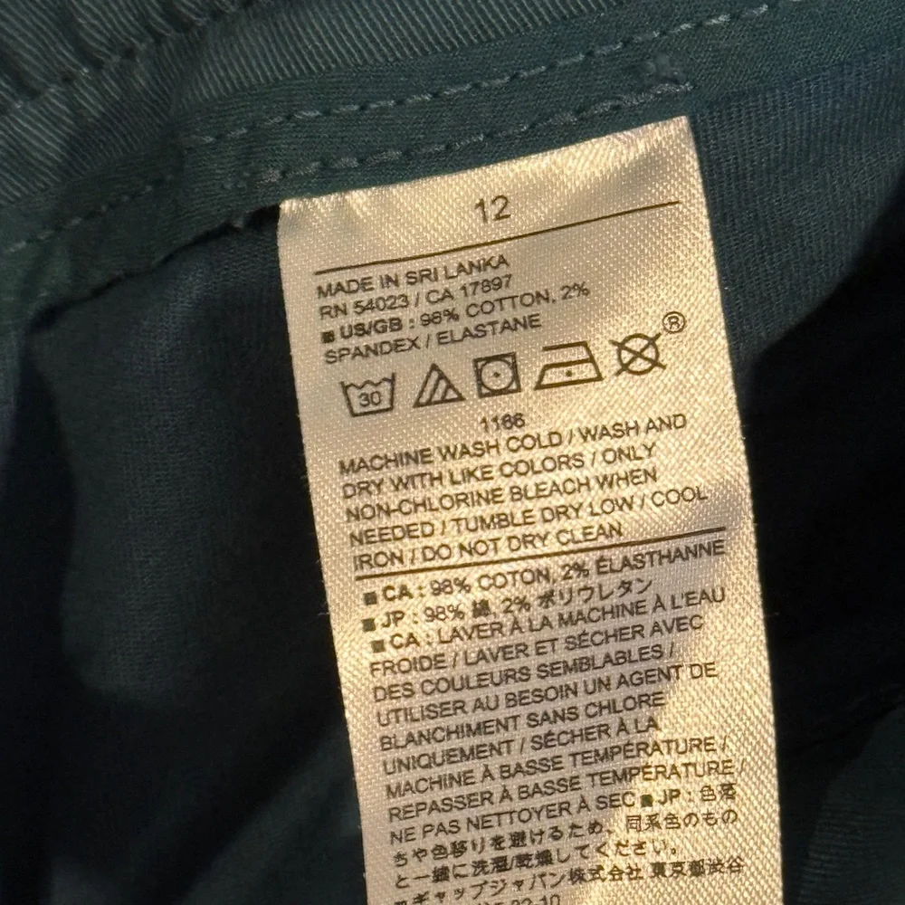 Banana Republic Factory Authentic Chino Barrel Pants in teal NWT size 12 - Picture 5 of 5